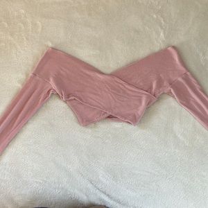 Long Sleeve, Light Pink Crop Top